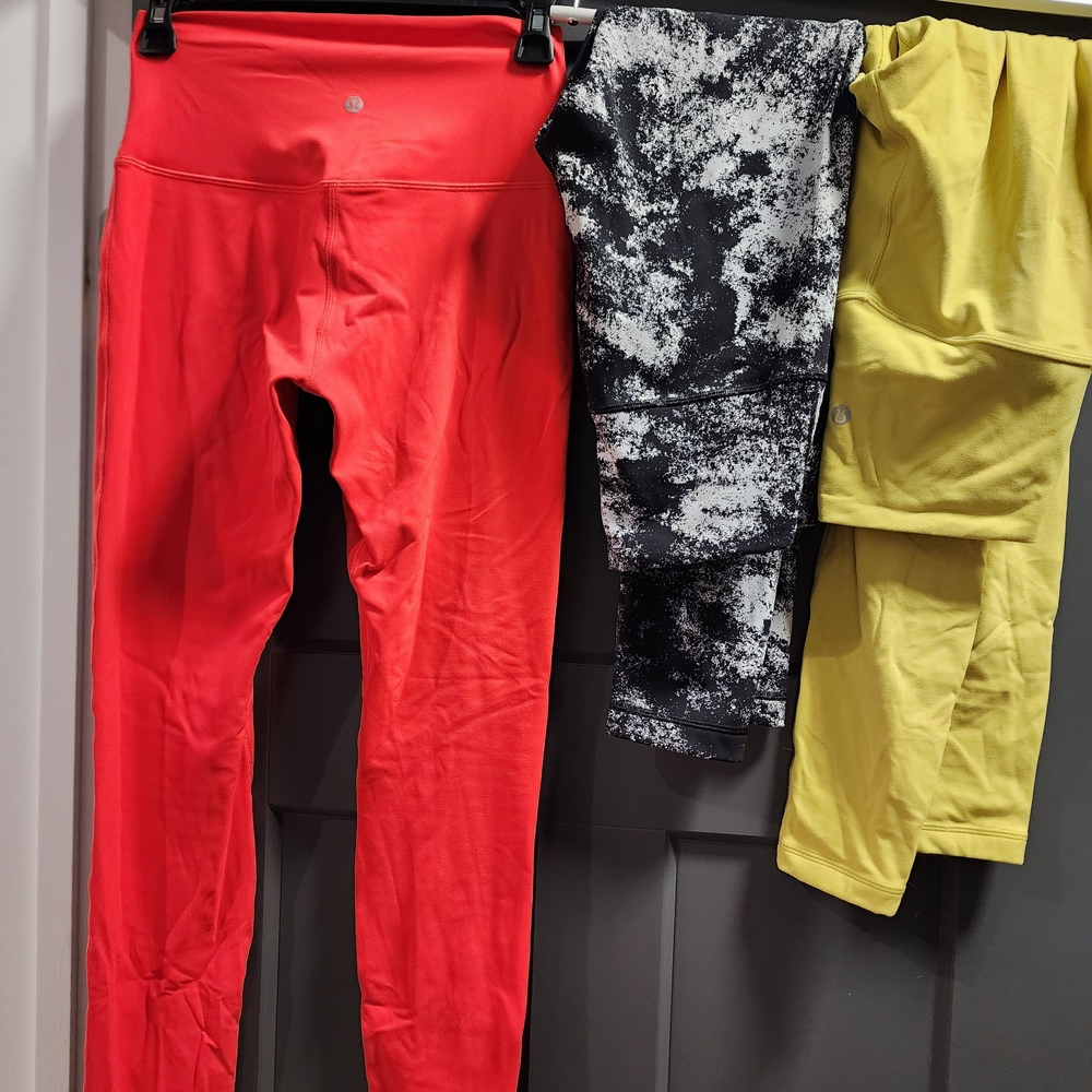 lululemon athletica Leggings Trio - Red, Black & Yellow